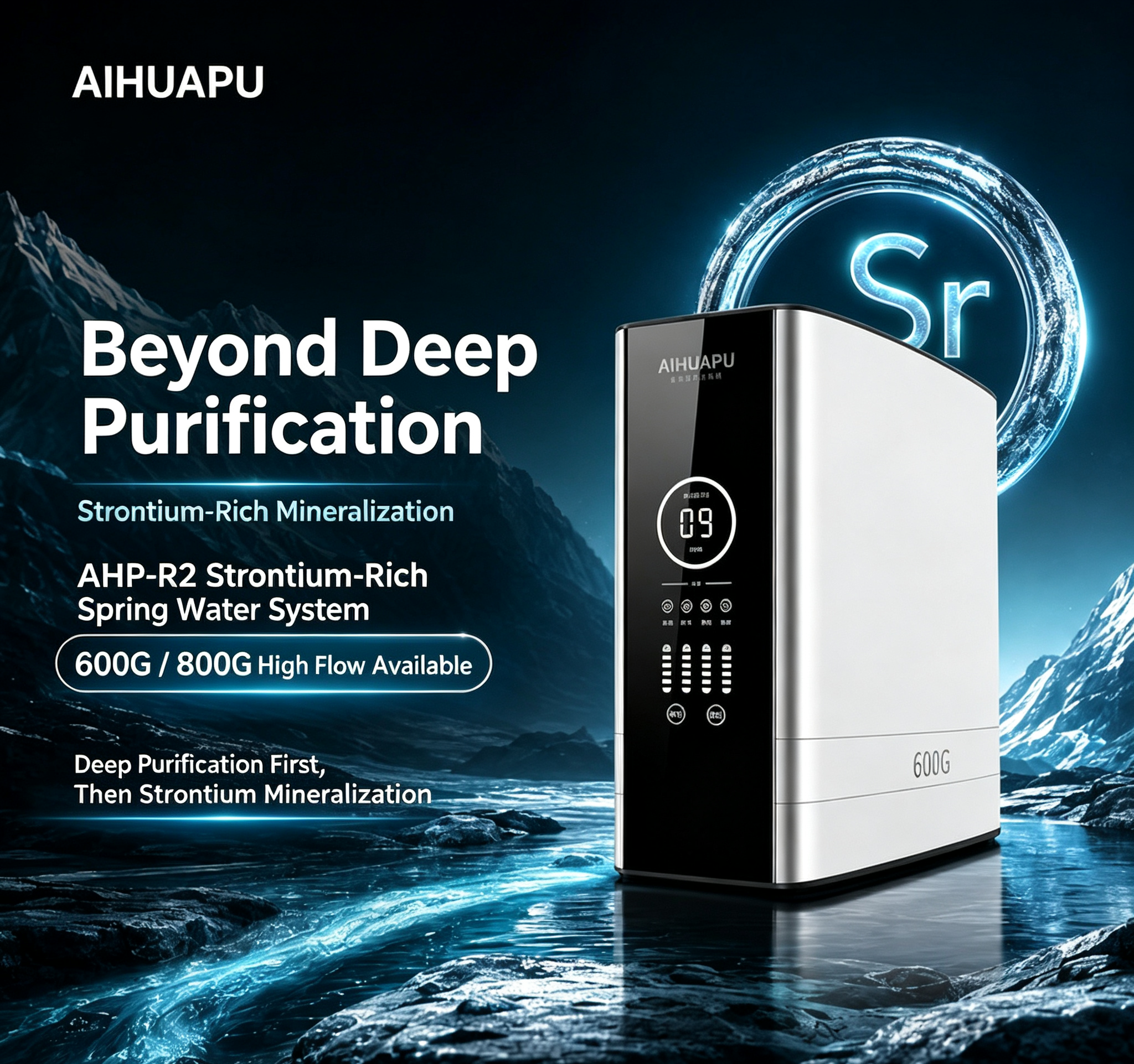 AIHUAPU AHP‑R2 Strontium‑Rich Spring Water RO System